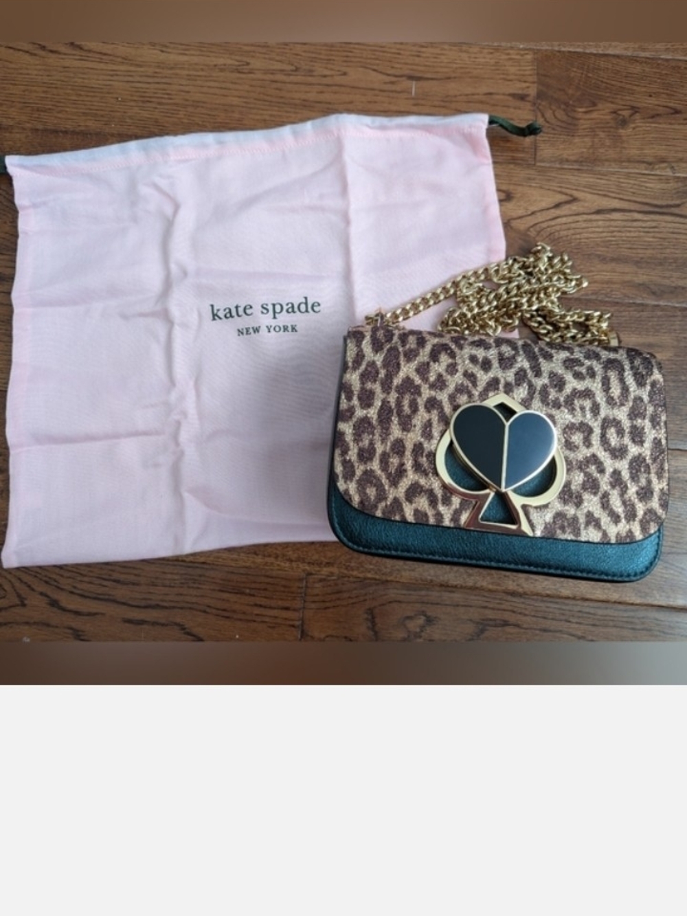 kate spade Leopard Print Chain Crossbody Bag in Brown and Black